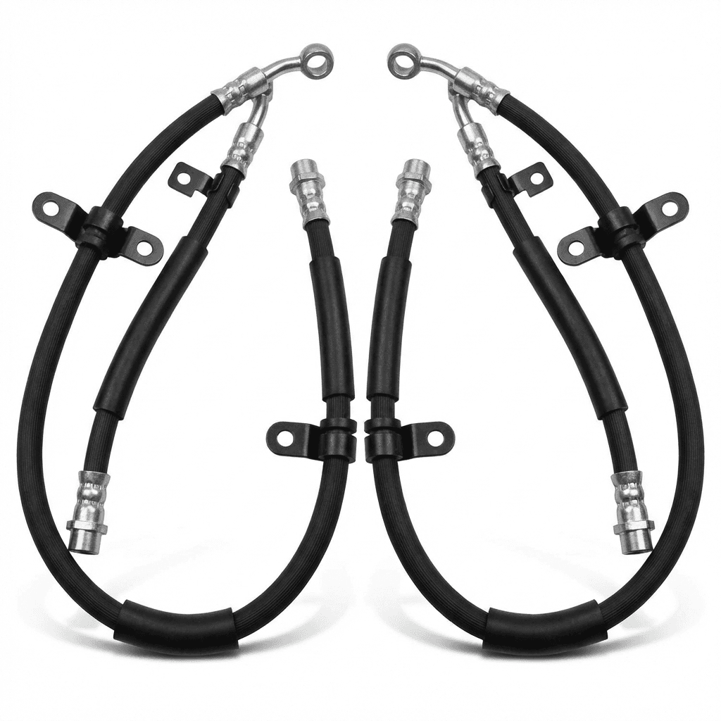Front Brake Hose Pair - DOT-Compliant Rubber