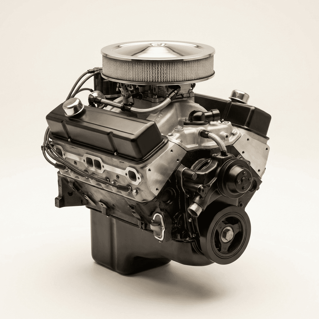 Restoration V8 Engine - Polished Carb Setup