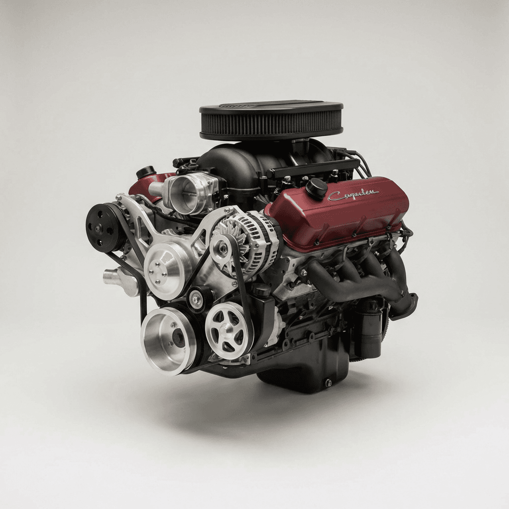 Performance V8 Engine - Red Valve Cover Assembly