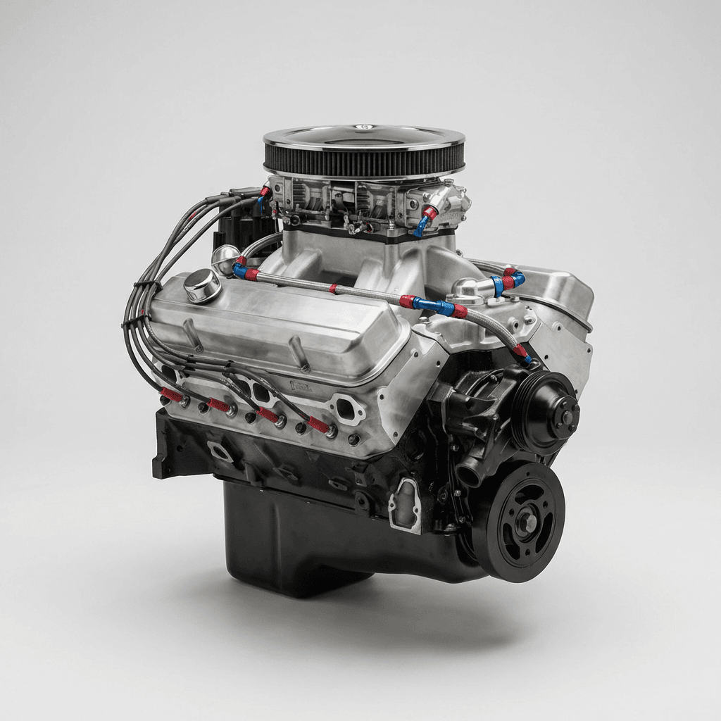 Big Block V8 Engine - Polished Chrome Top End