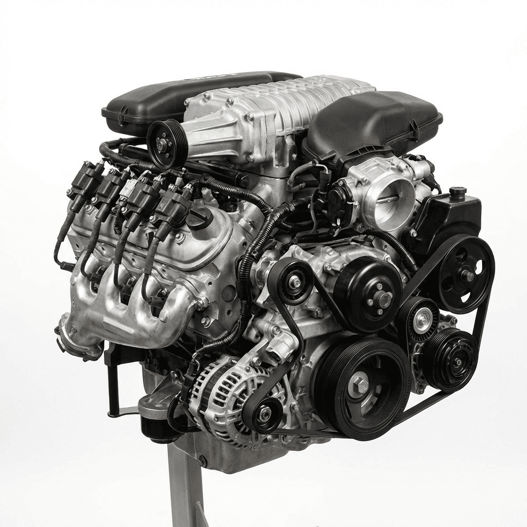 Supercharged V8 Engine - Complete Assembly