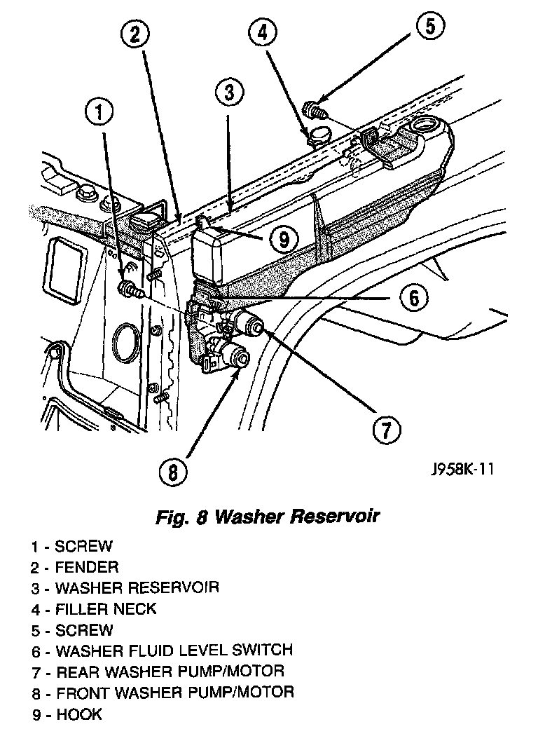 Factory diagram — Windshield Washer Pump