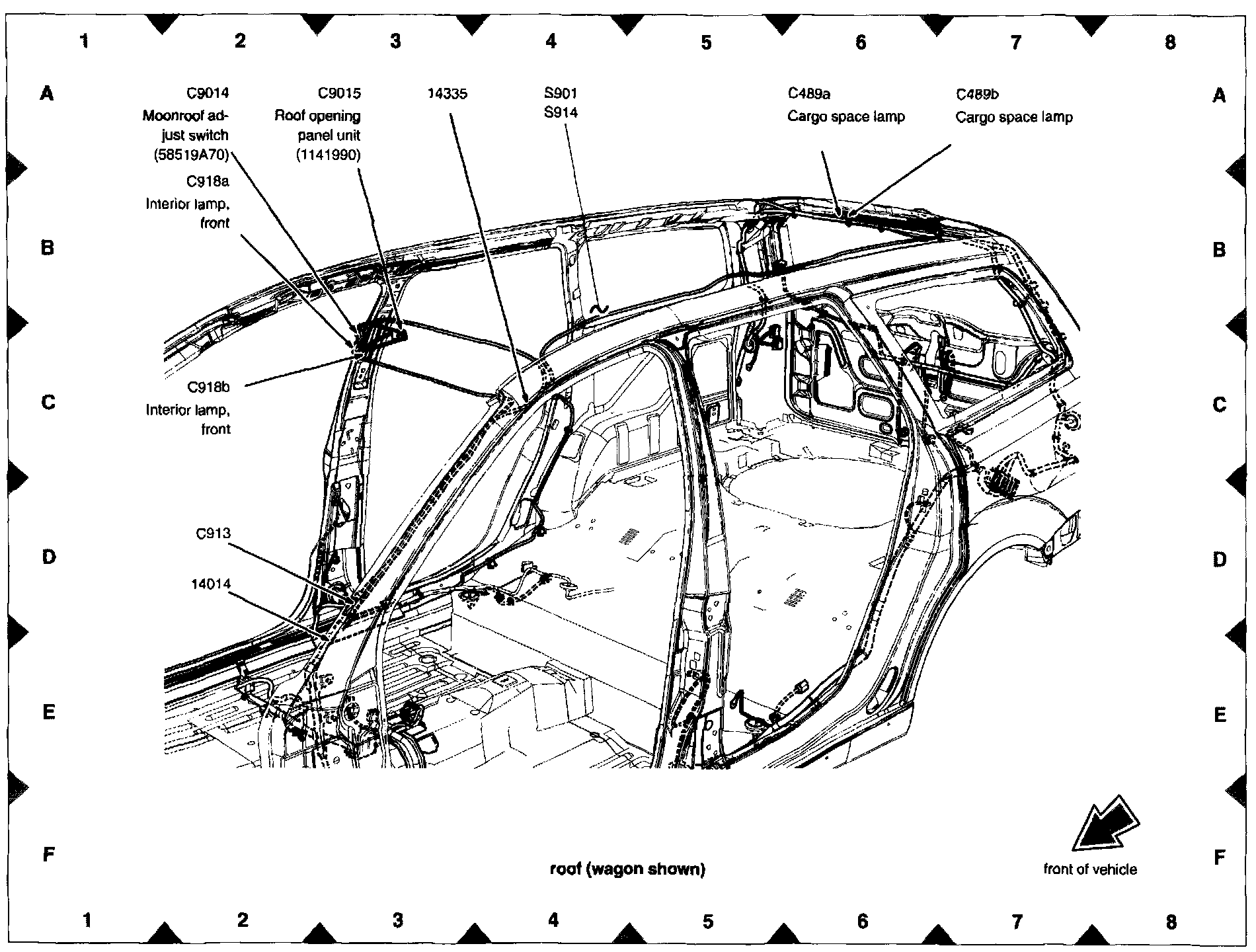 Factory diagram — Sunroof / Moonroof Switch