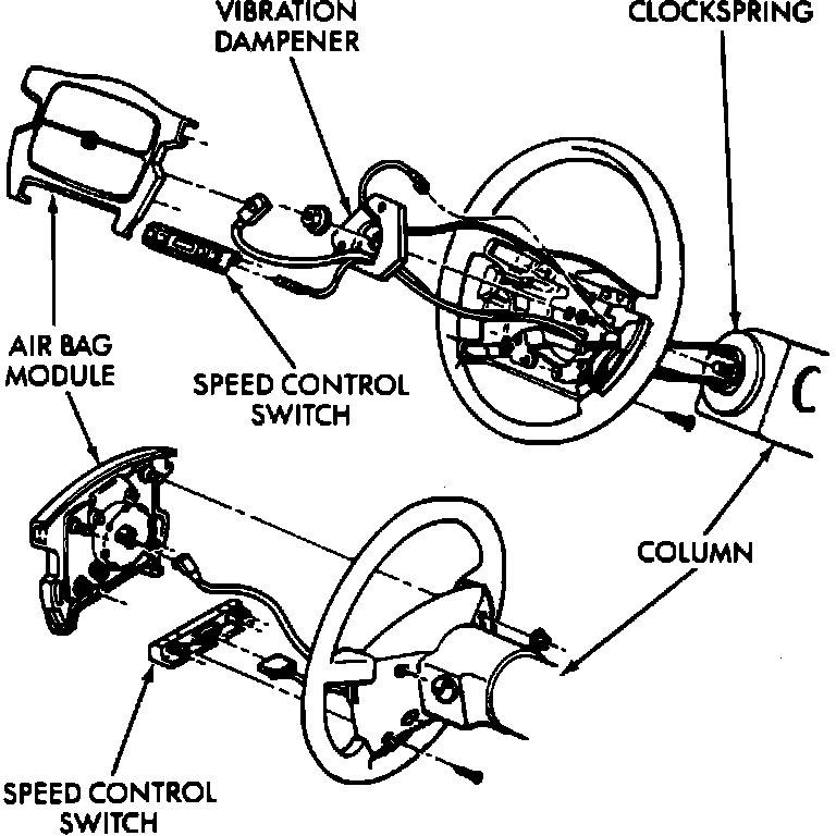 Factory diagram — Clockspring Assembly / Spiral Cable