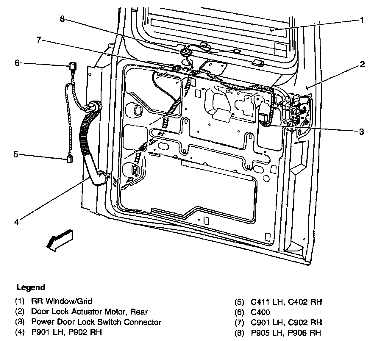 Factory diagram — Power Door Lock Switch