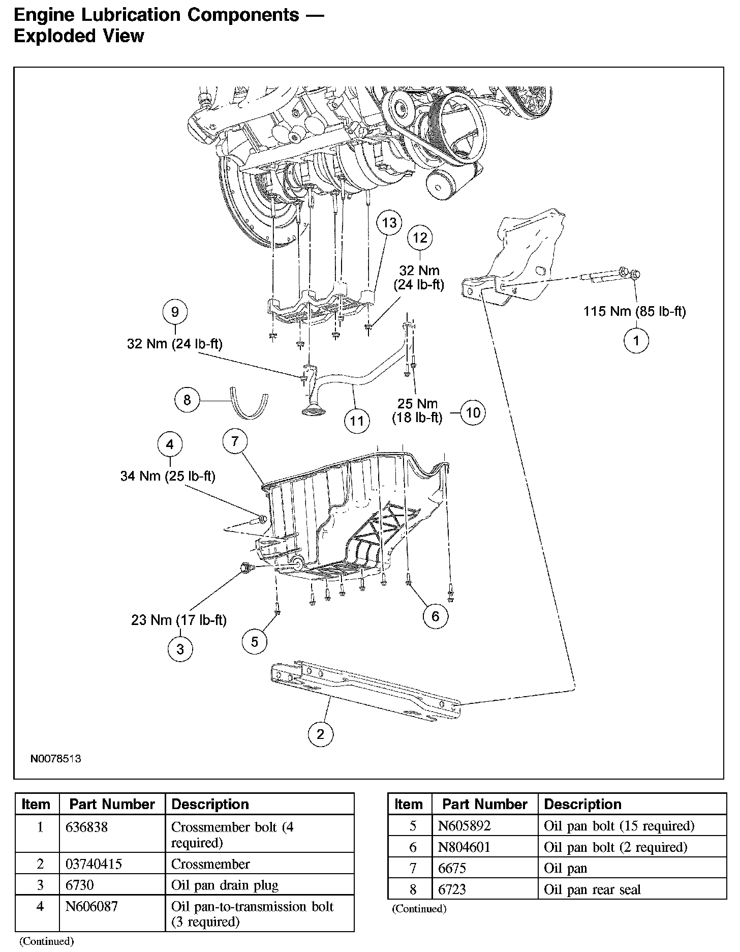 Factory diagram — Oil Pick Up/Strainer