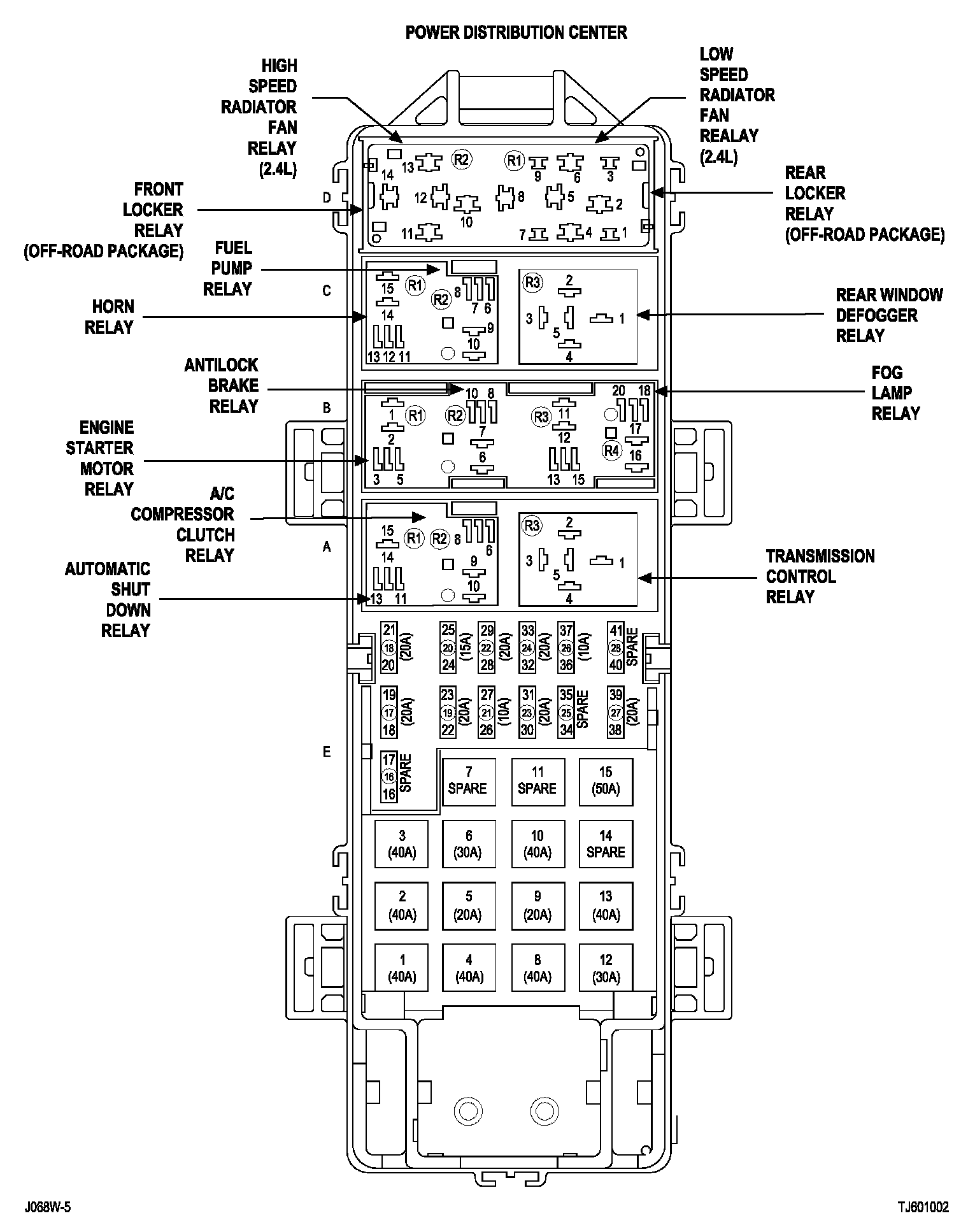Factory diagram — Heated Glass Element Relay