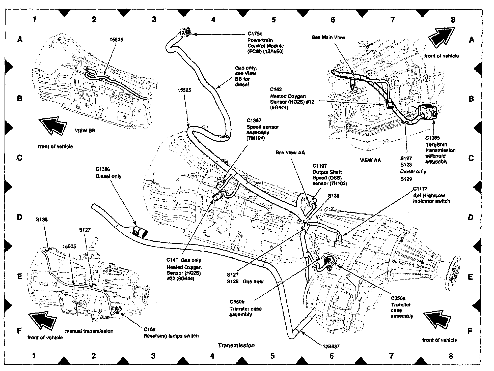 Factory diagram — Four Wheel Drive Selector Switch