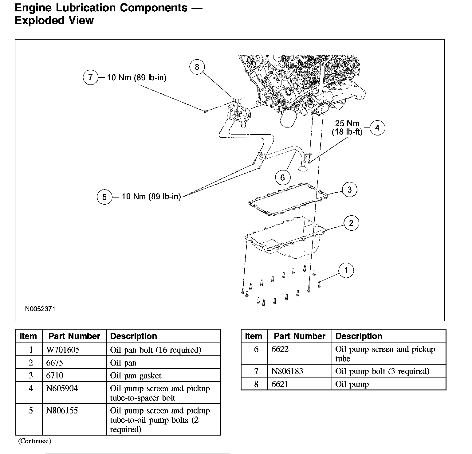 Factory diagram — Oil Pan