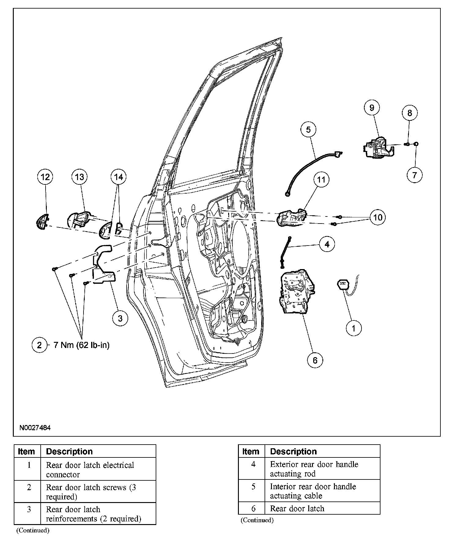 Factory diagram — Rear Door Latch