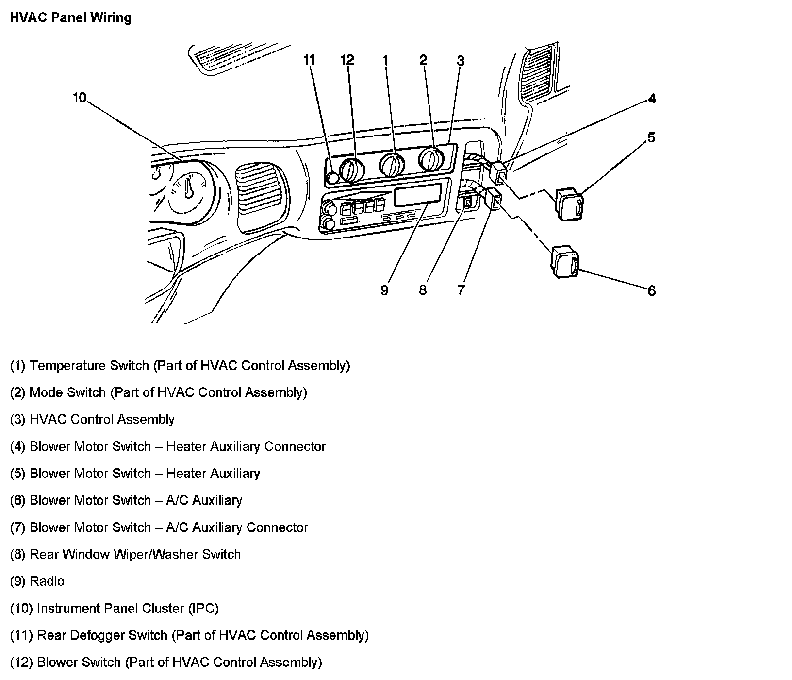 Factory diagram — Blower Motor Switch