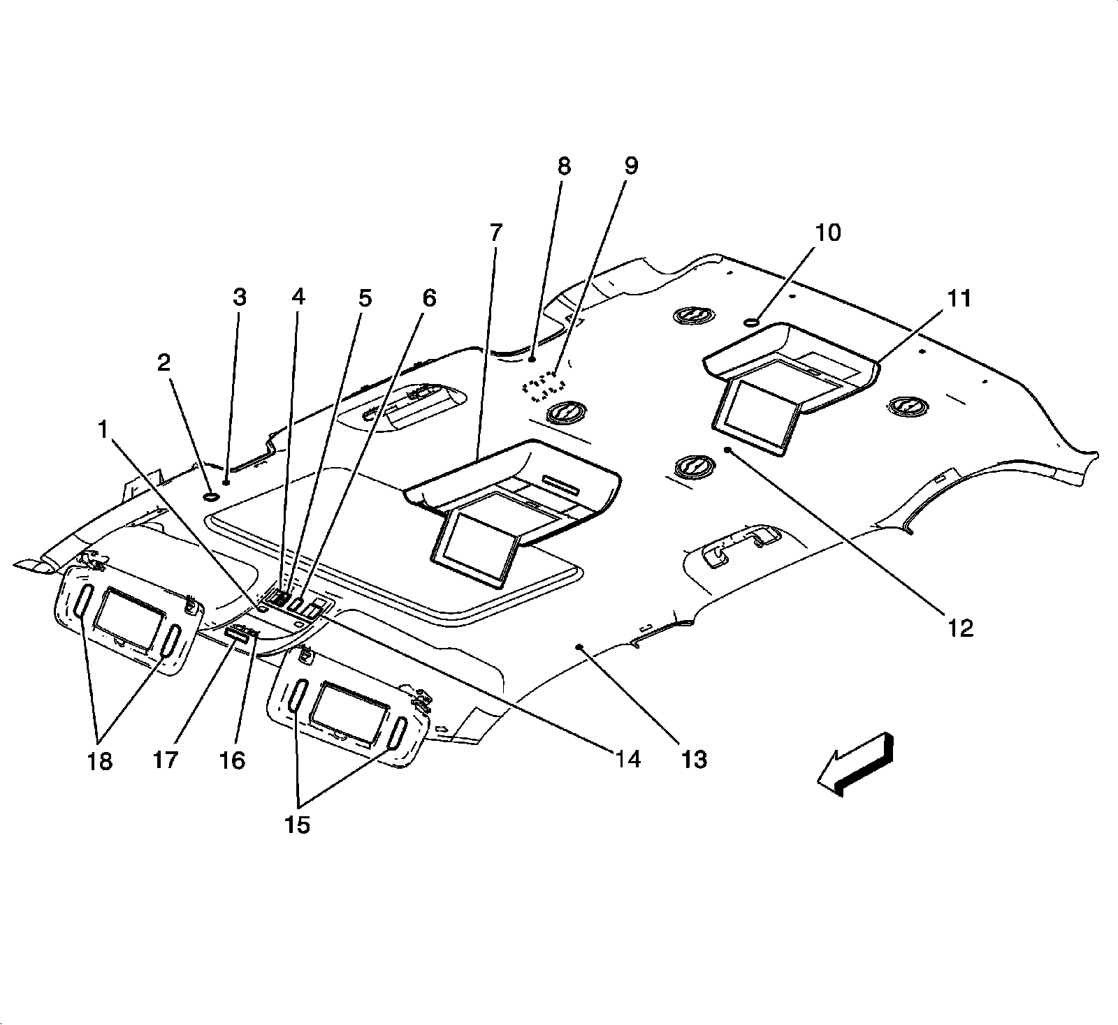 Factory diagram — Sunroof / Moonroof Switch