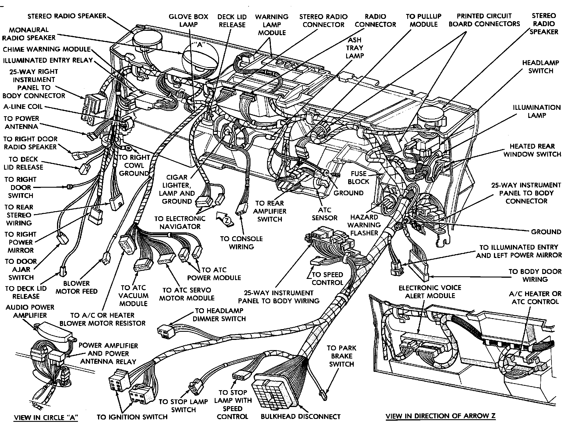 Factory diagram — Heated Glass Element Switch