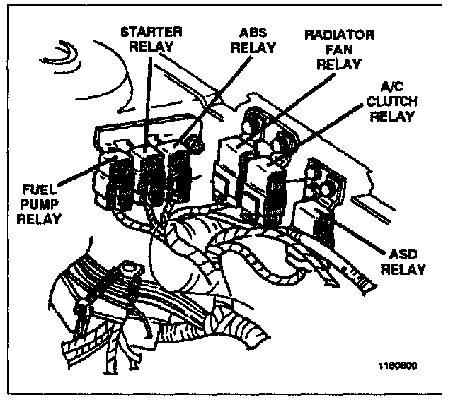 Factory diagram — Radiator Cooling Fan Motor Relay