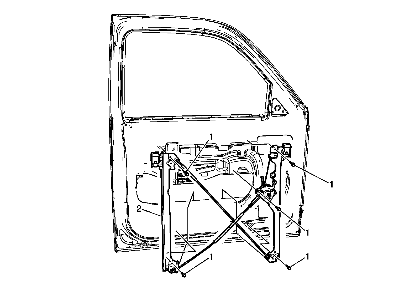 Factory diagram — Front Door Window Regulator