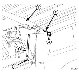 Factory diagram — Trunk / Liftgate Shock / Support