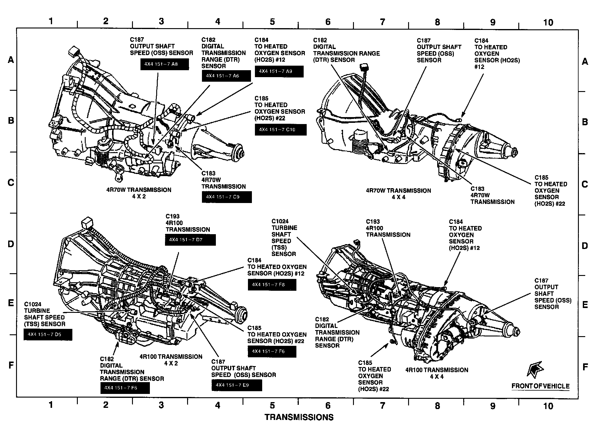 Factory diagram — Transmission Position Sensor/Switch