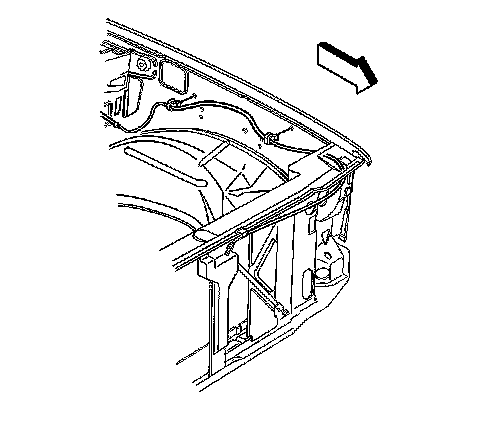 Factory diagram — Hood Latch Release Cable