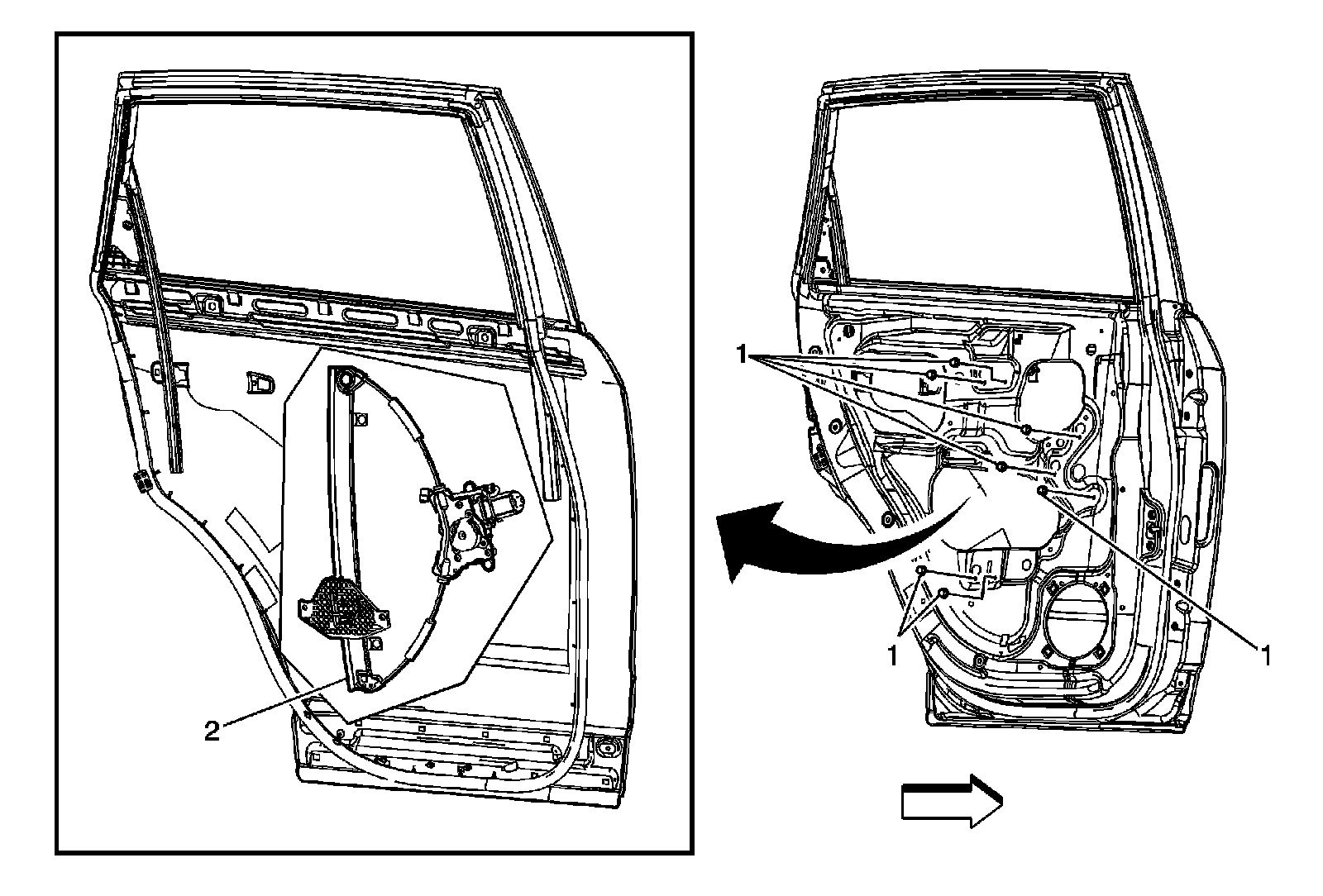 Factory diagram — Rear Door Window Regulator
