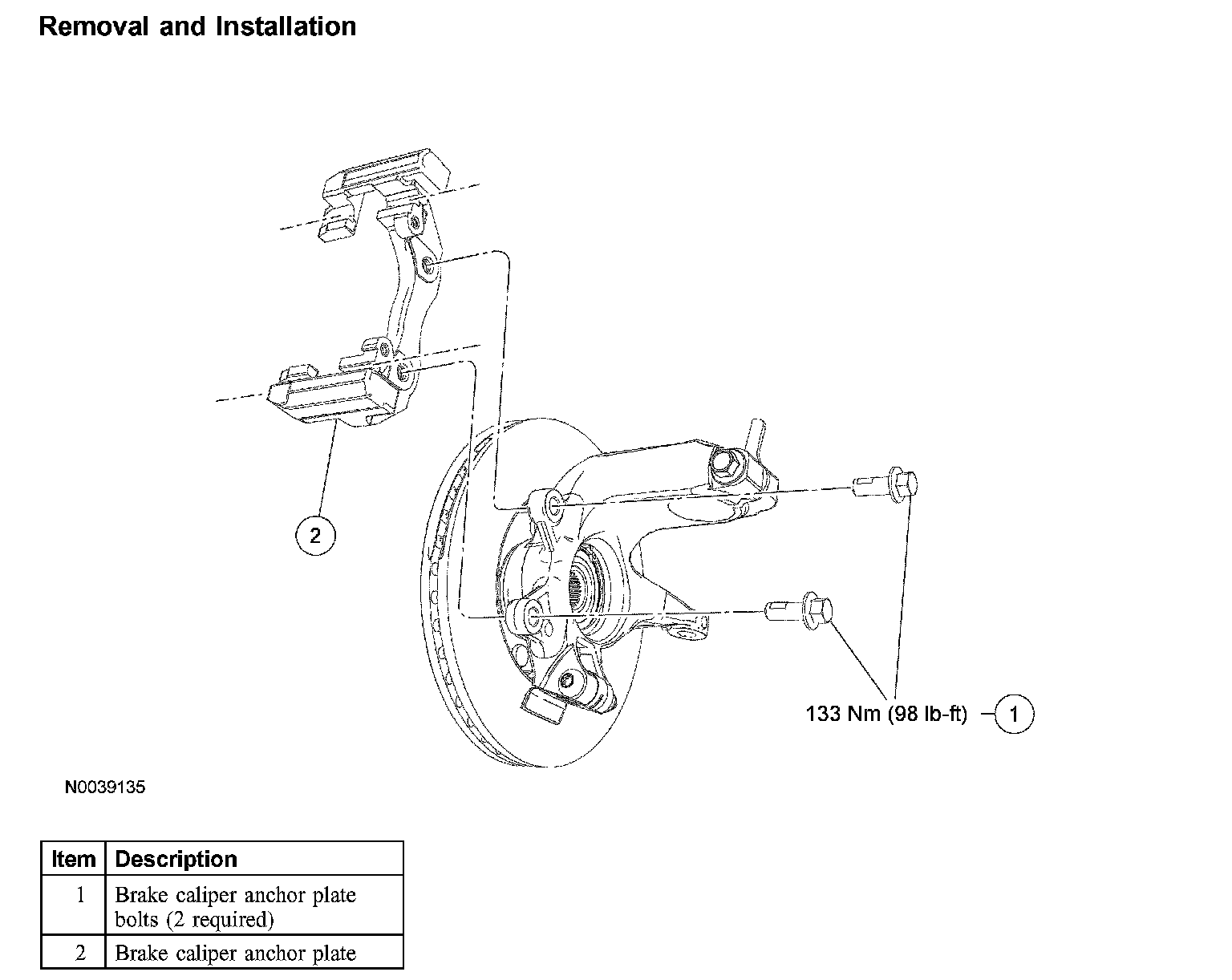 Factory diagram — Brake Caliper