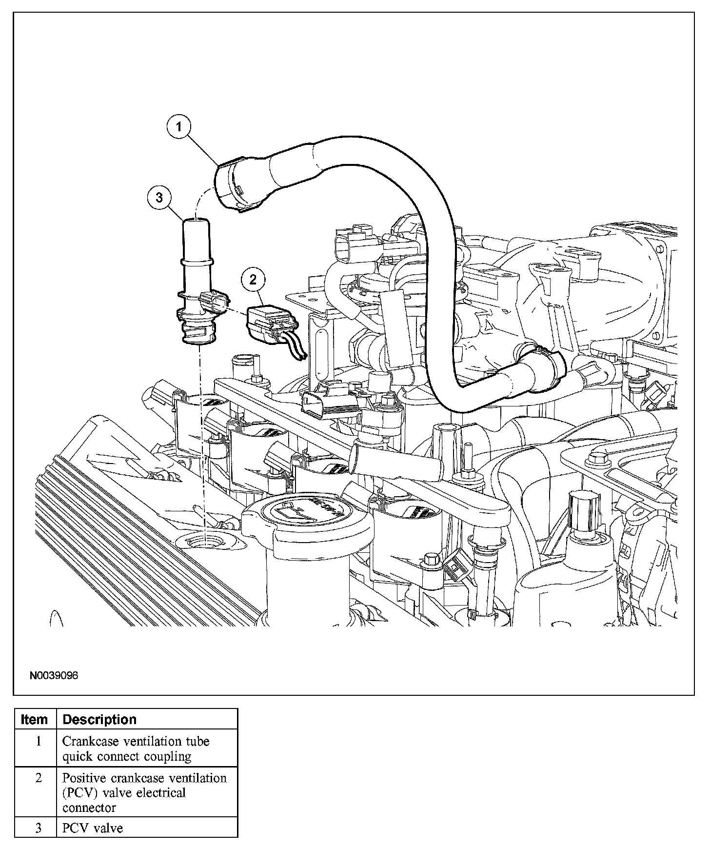 Factory diagram — Positive Crankcase Ventilation Valve