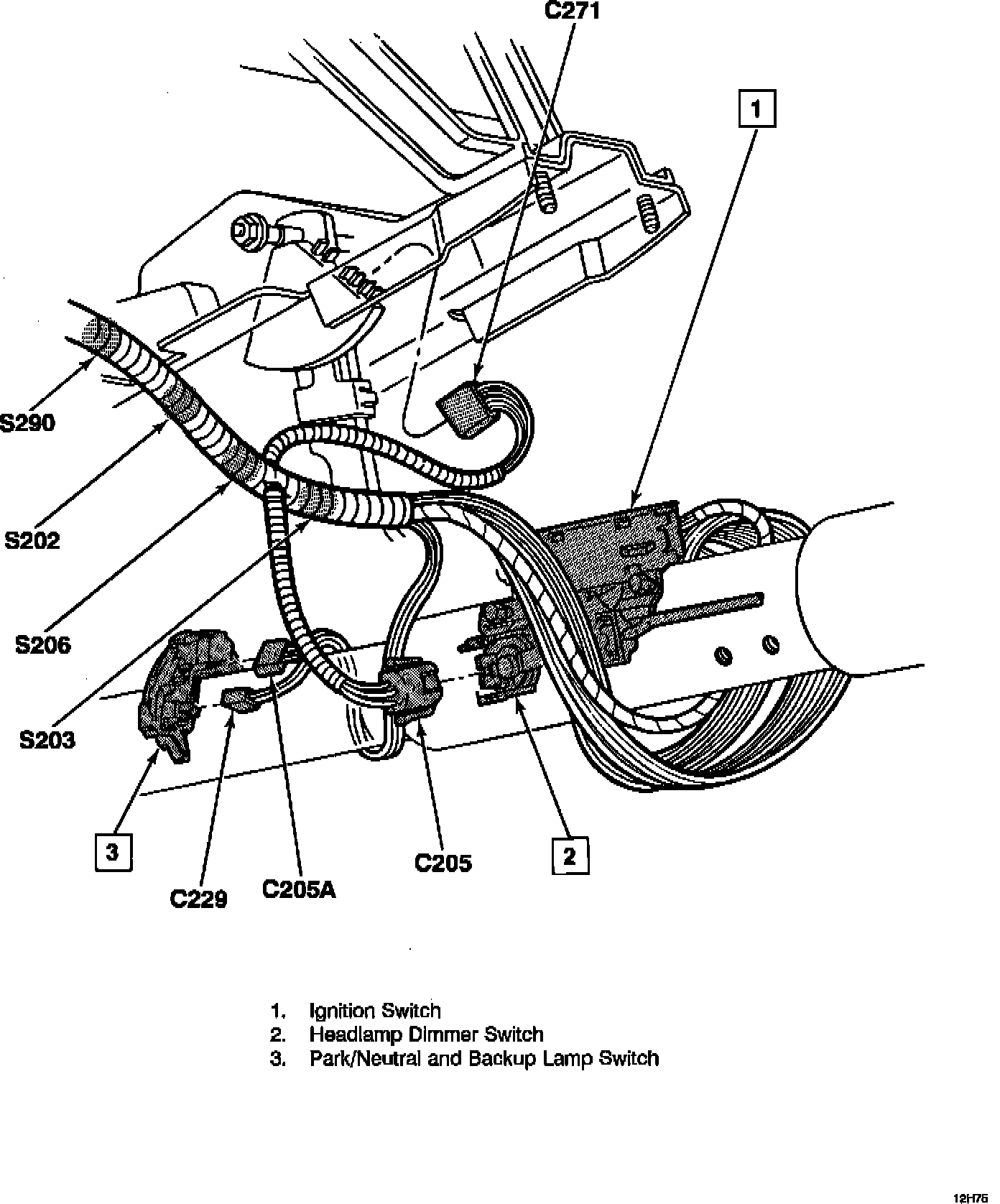 Factory diagram — Headlamp Dimmer Switch