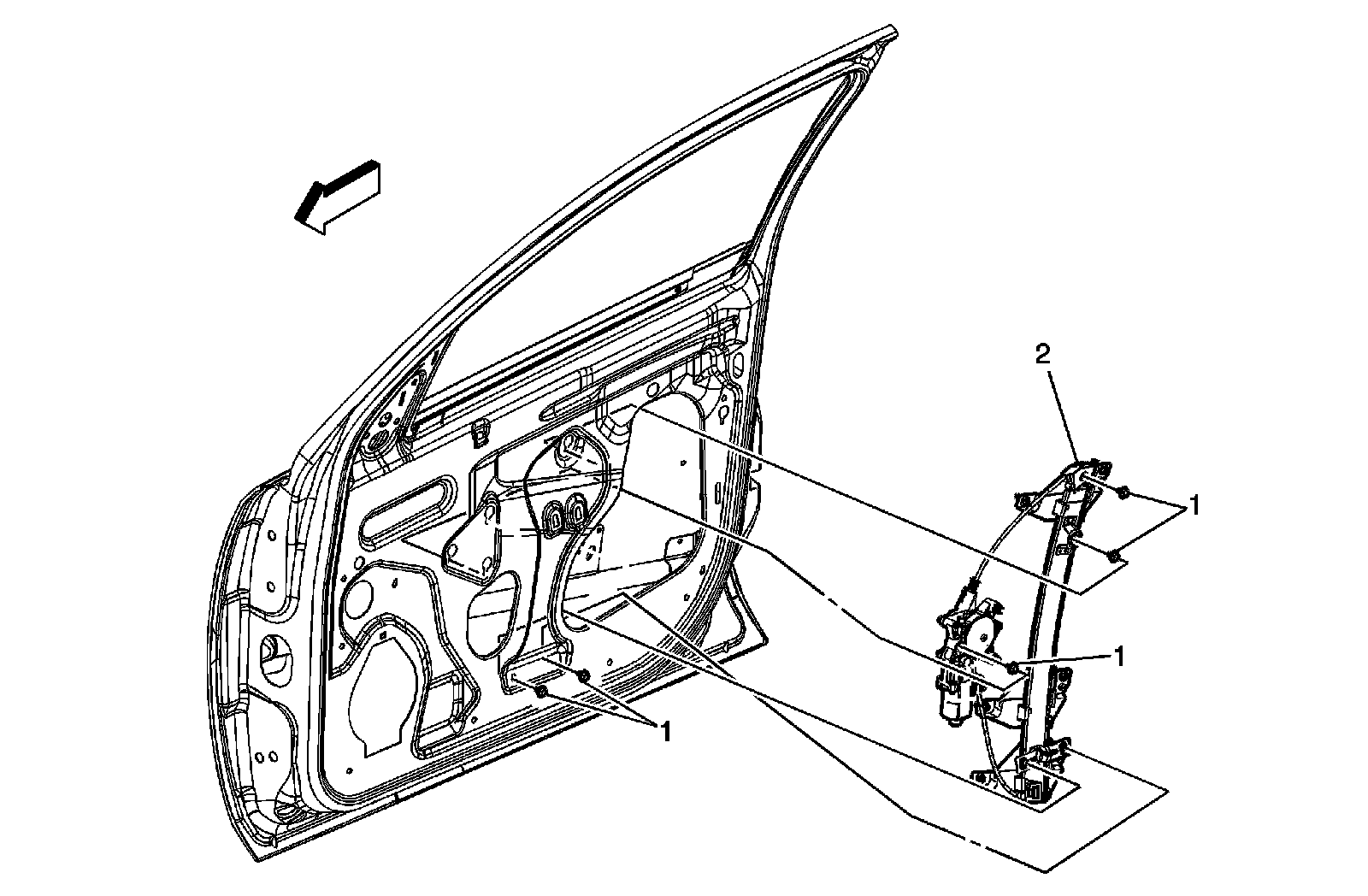 Factory diagram — Front Door Window Regulator