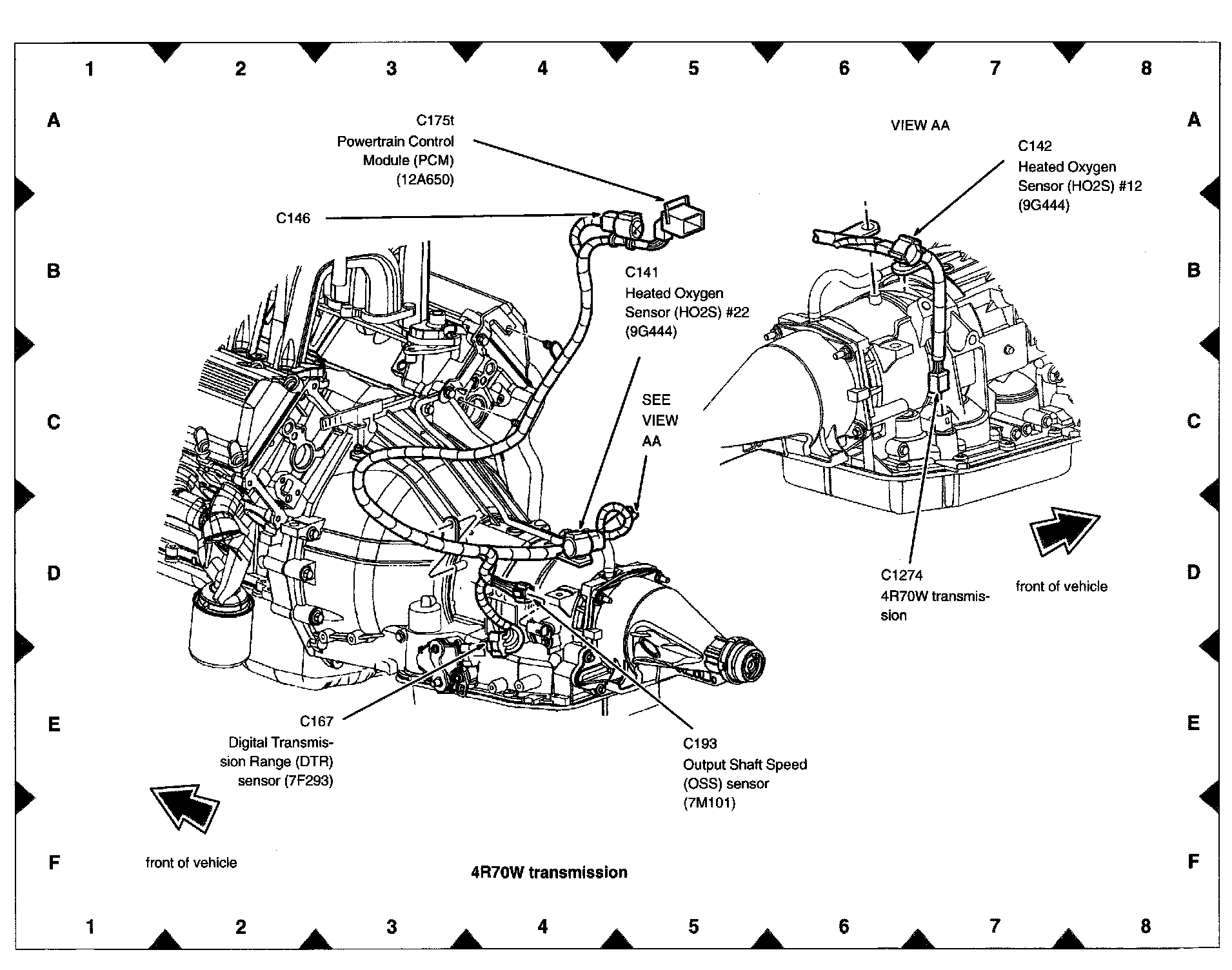 Factory diagram — Transmission Position Sensor/Switch