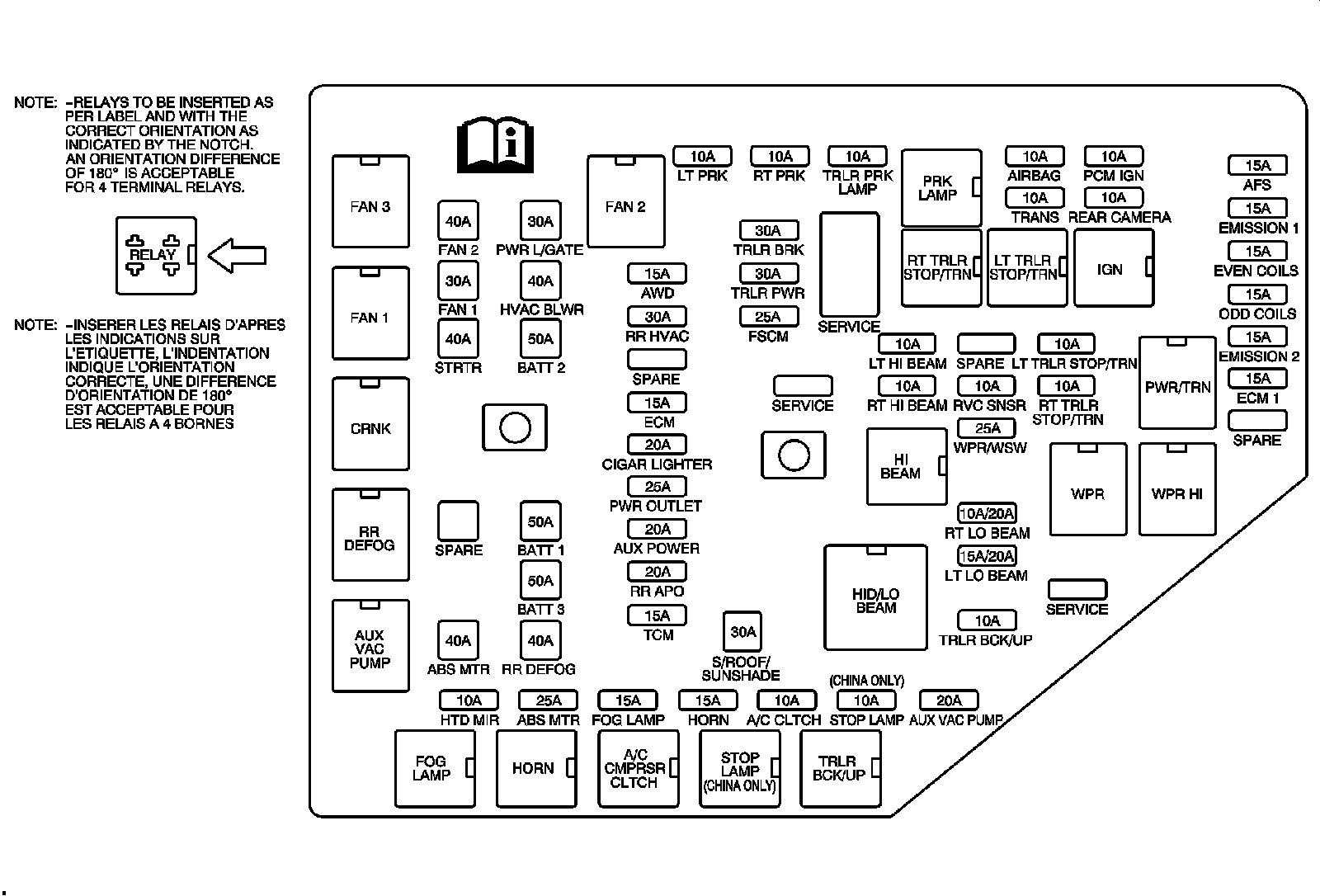 Factory diagram — Heated Glass Element Relay