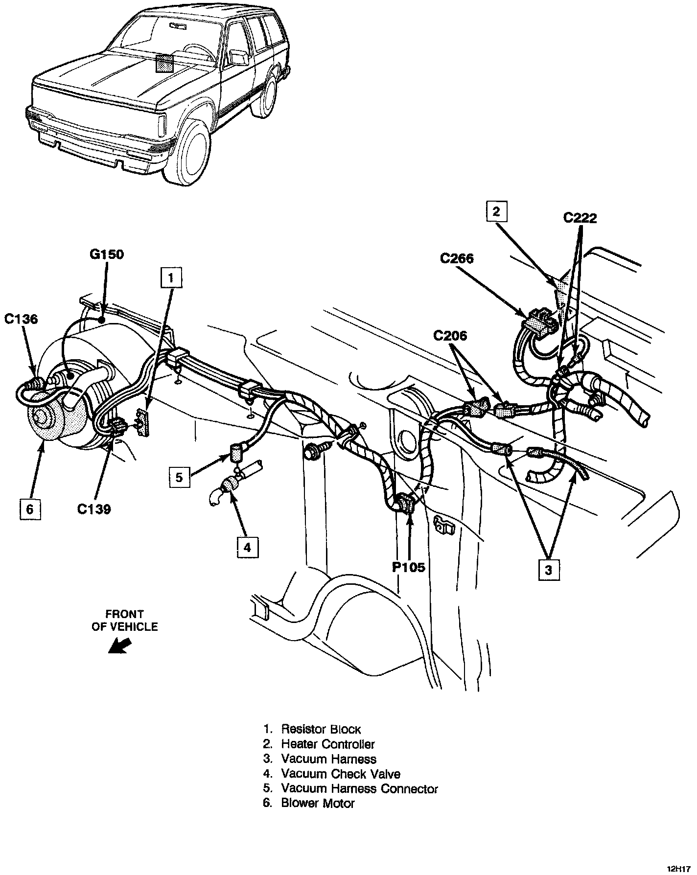 Factory diagram — Blower Motor Resistor