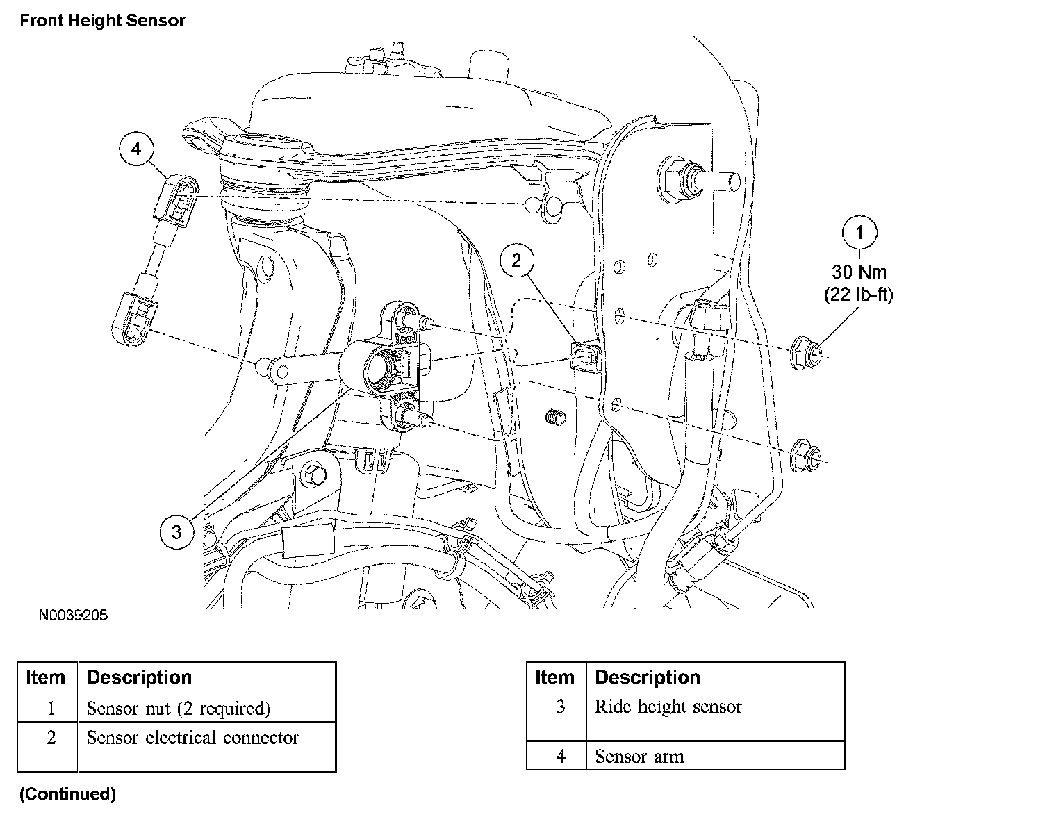Factory diagram — Ride Height Sensor