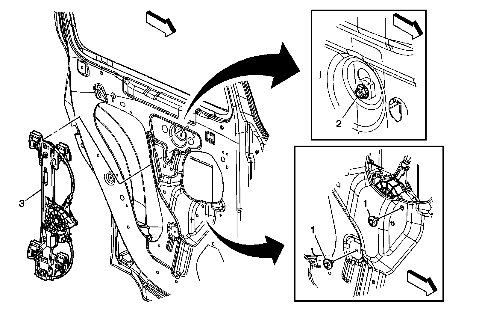 Factory diagram — Rear Door Window Regulator
