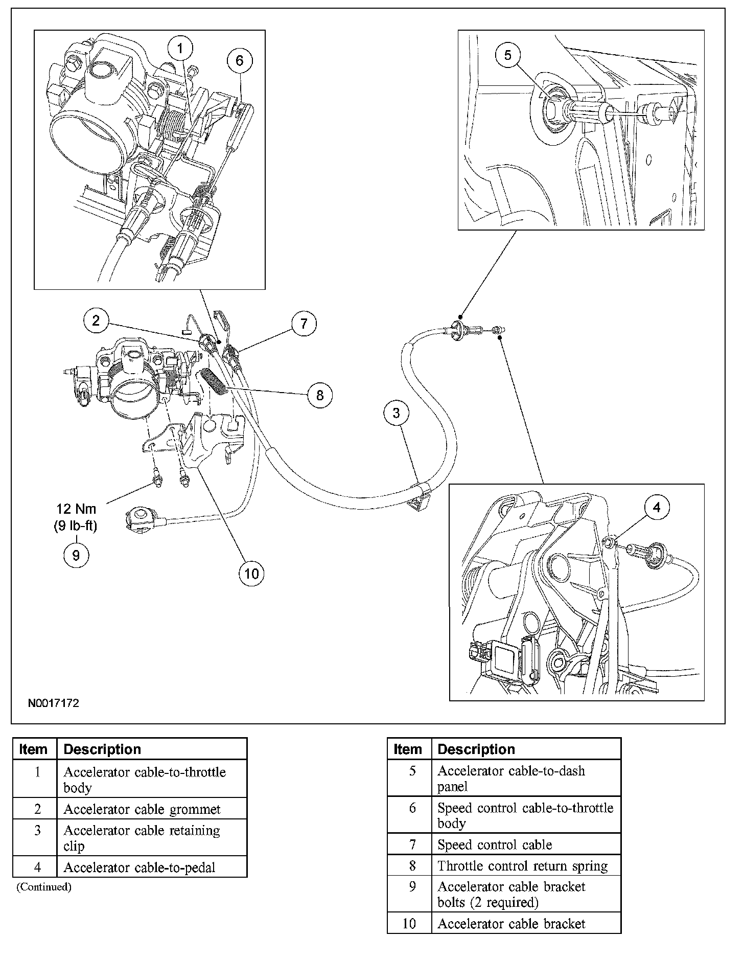 Factory diagram — Throttle Cable/Linkage