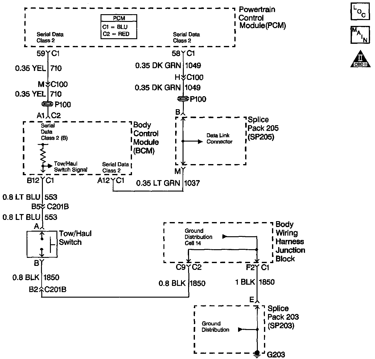 Factory diagram — Transmission Mode Switch