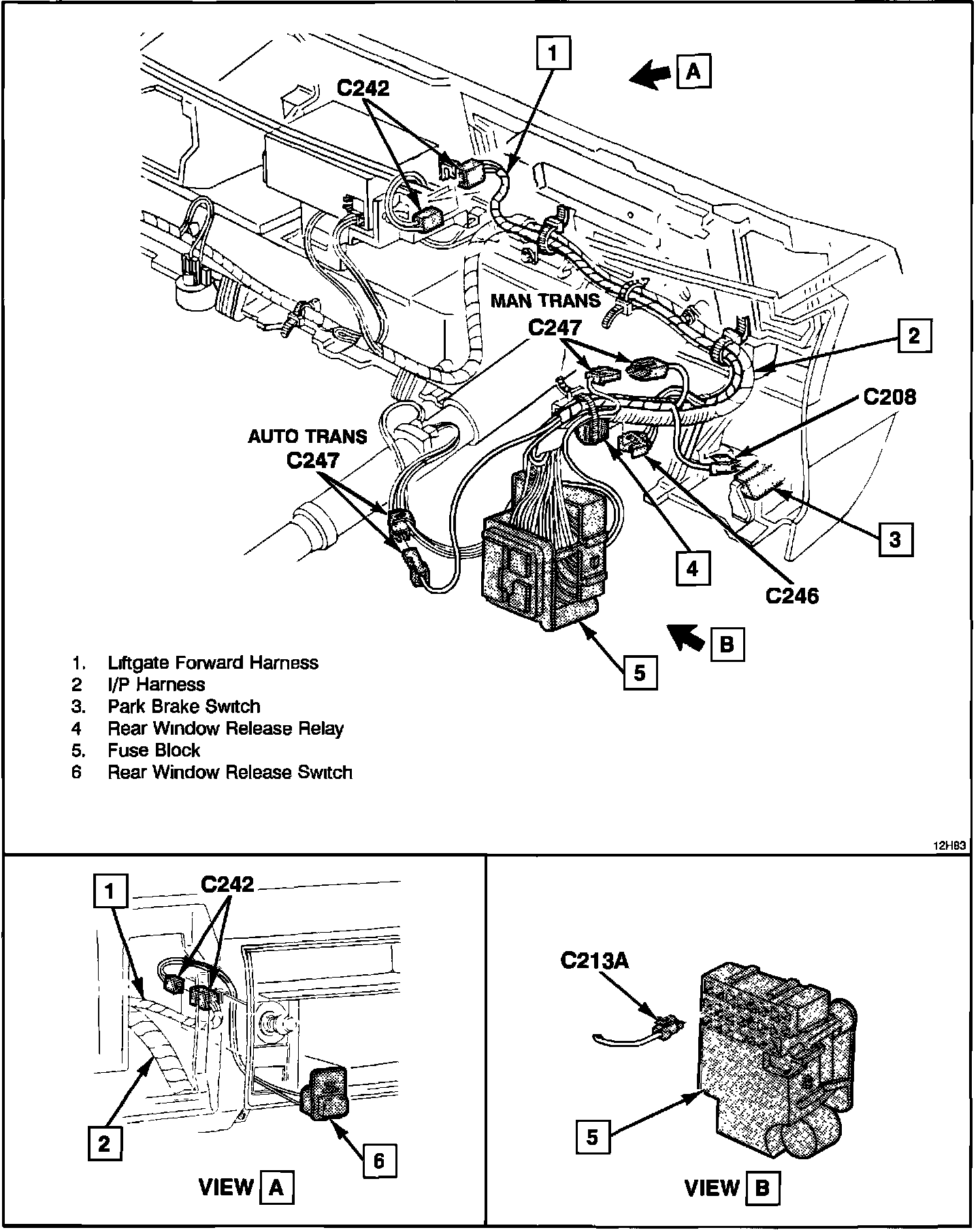 Factory diagram — Power Window Switch