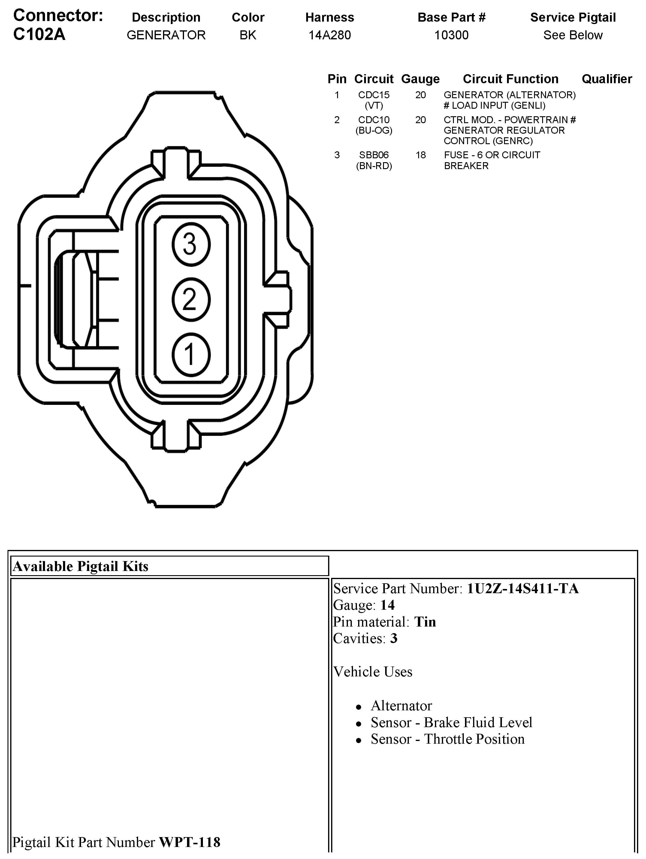 Factory diagram — Alternator