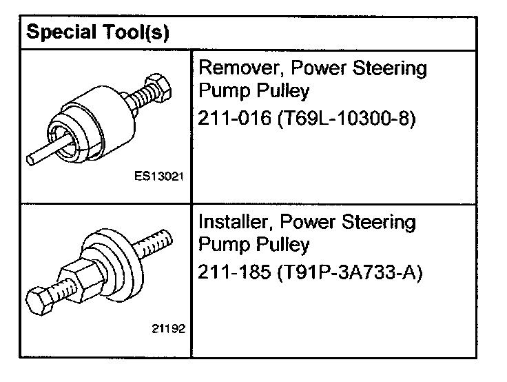 Factory diagram — Power Steering Pump