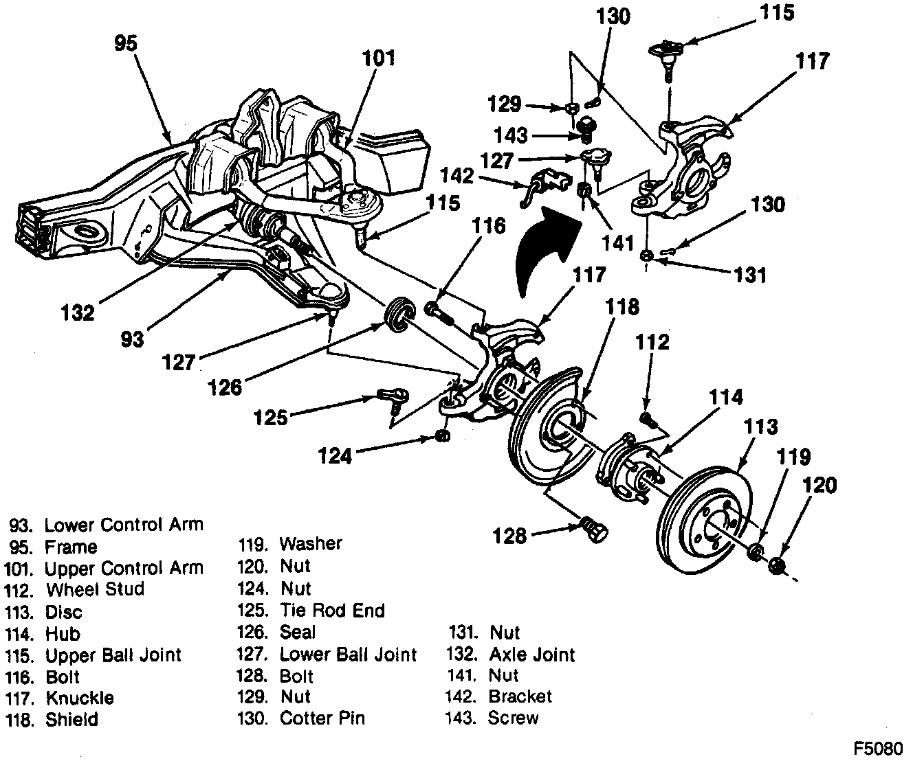 Factory diagram — Front Steering Knuckle