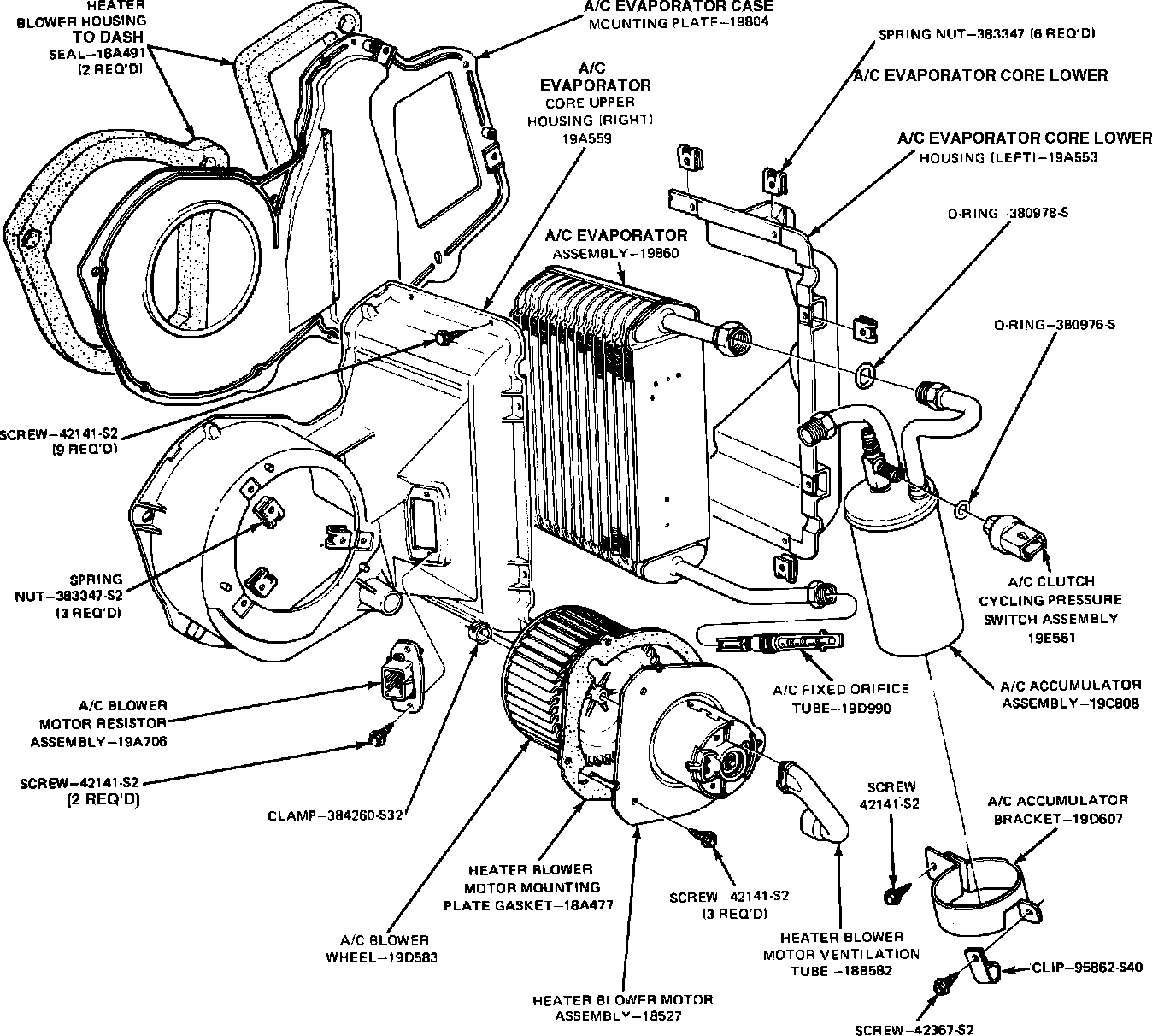 Factory diagram — Evaporator Core