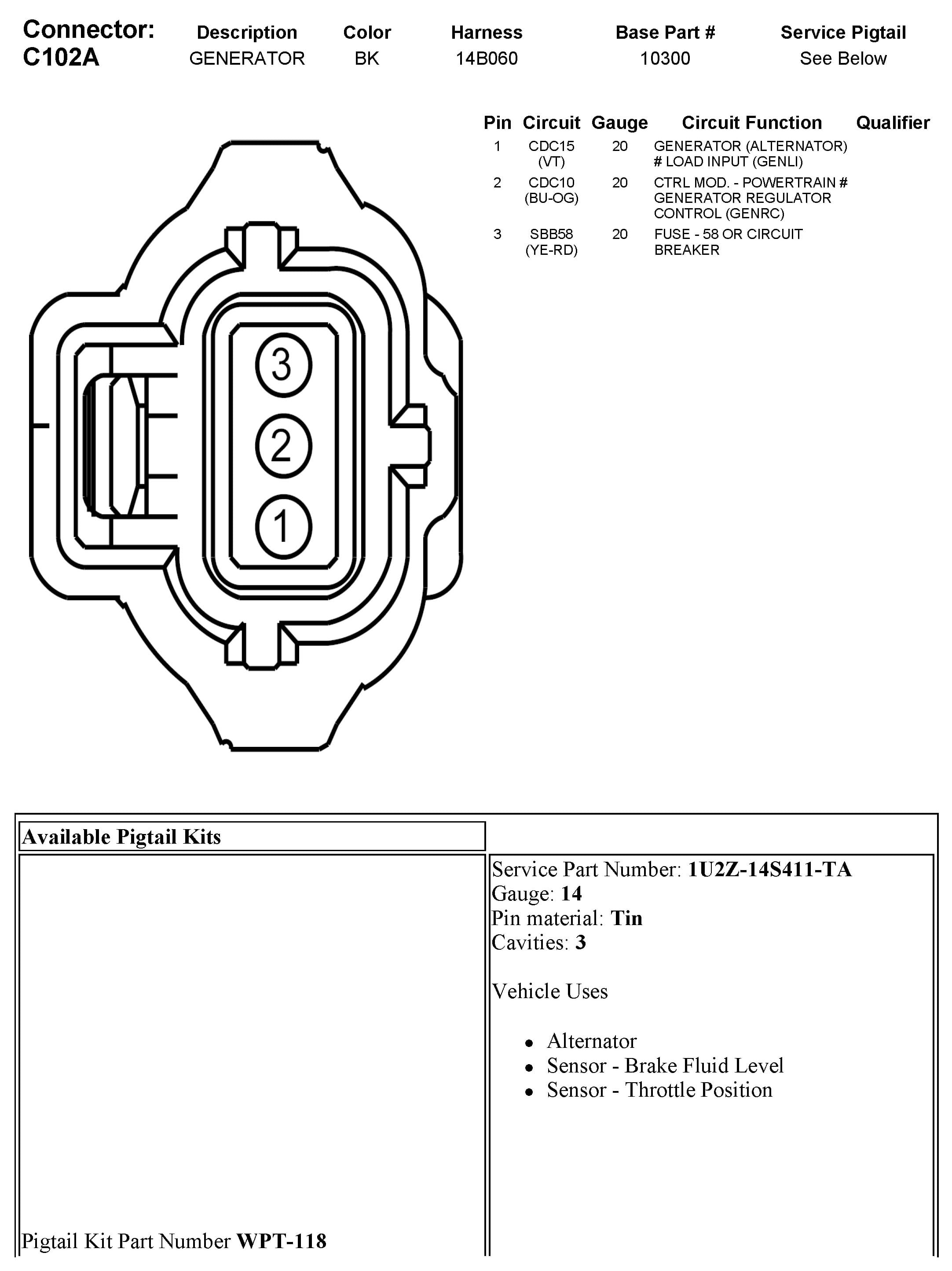 Factory diagram — Alternator