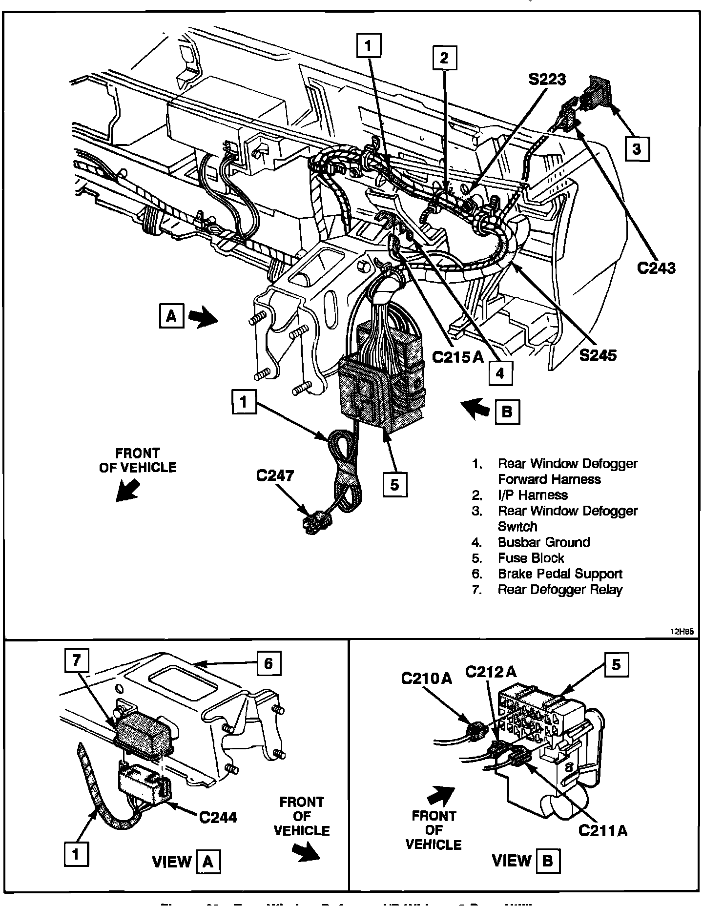 Factory diagram — Heated Glass Element Switch