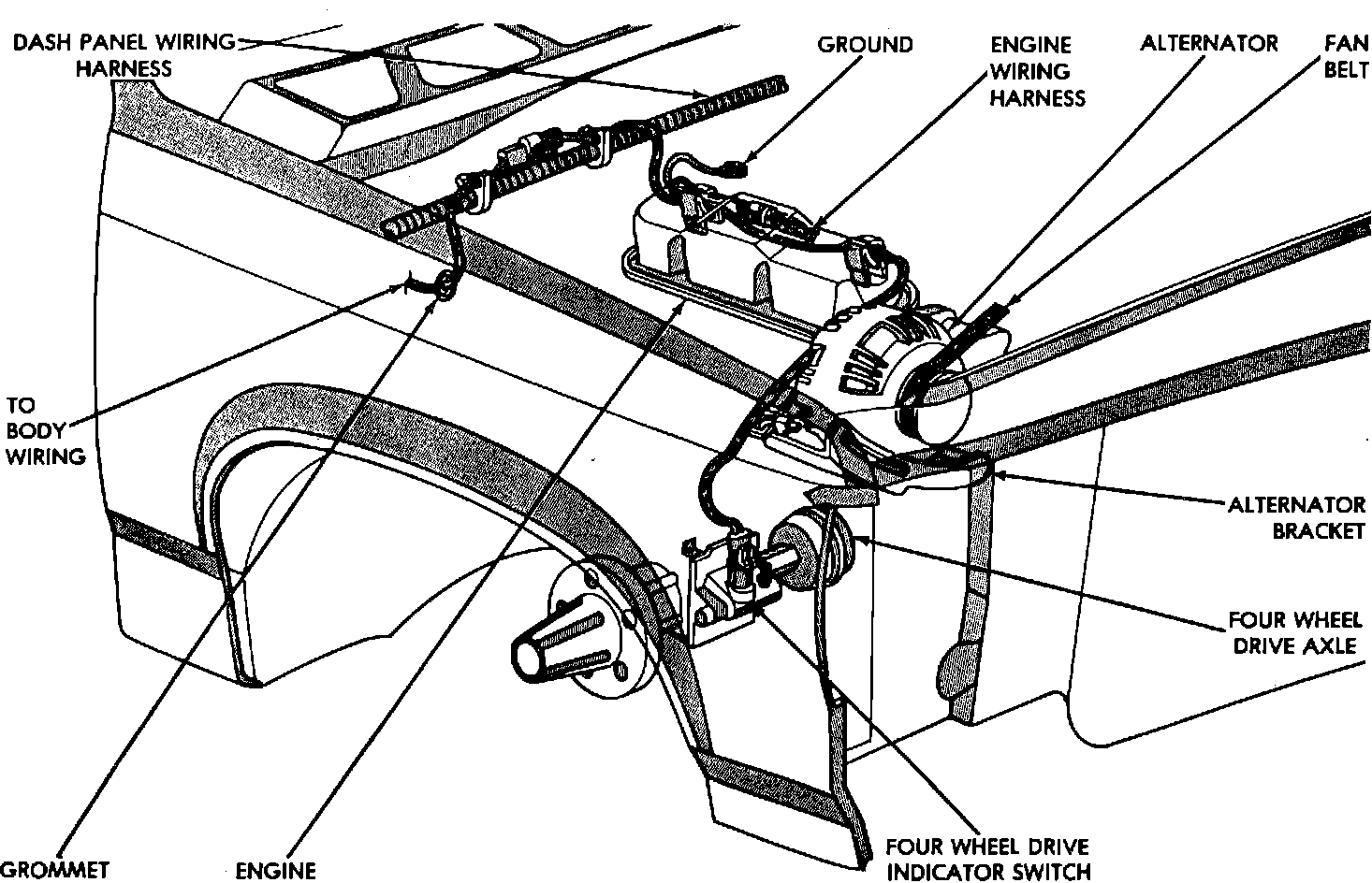 Factory diagram — Four Wheel Drive Indicator Lamp