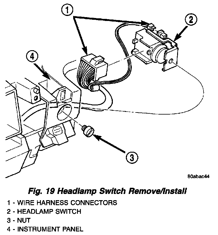 Factory diagram — Headlamp Switch