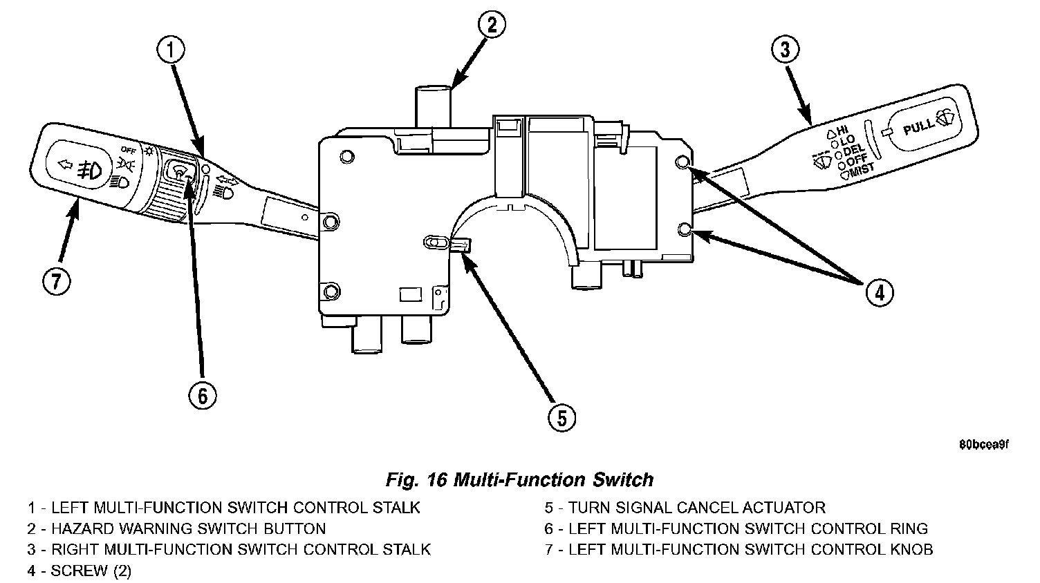 Factory diagram — Wiper Switch