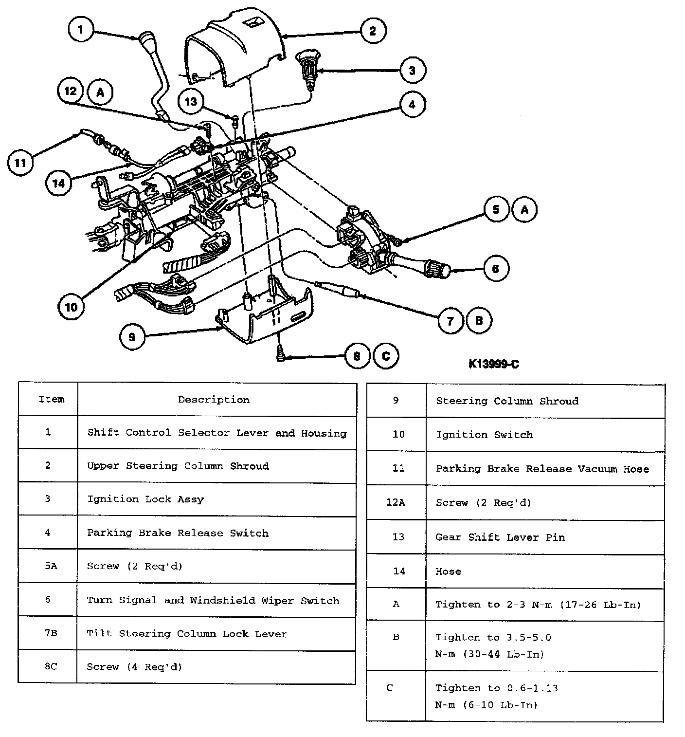 Factory diagram — Combination Switch