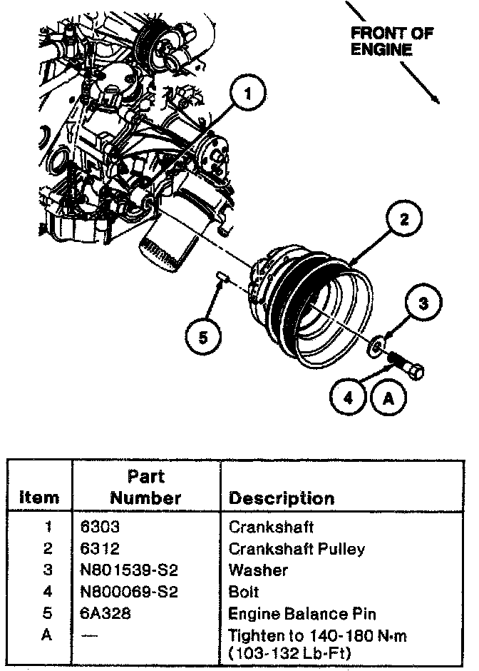 Factory diagram — Front Crankshaft Seal