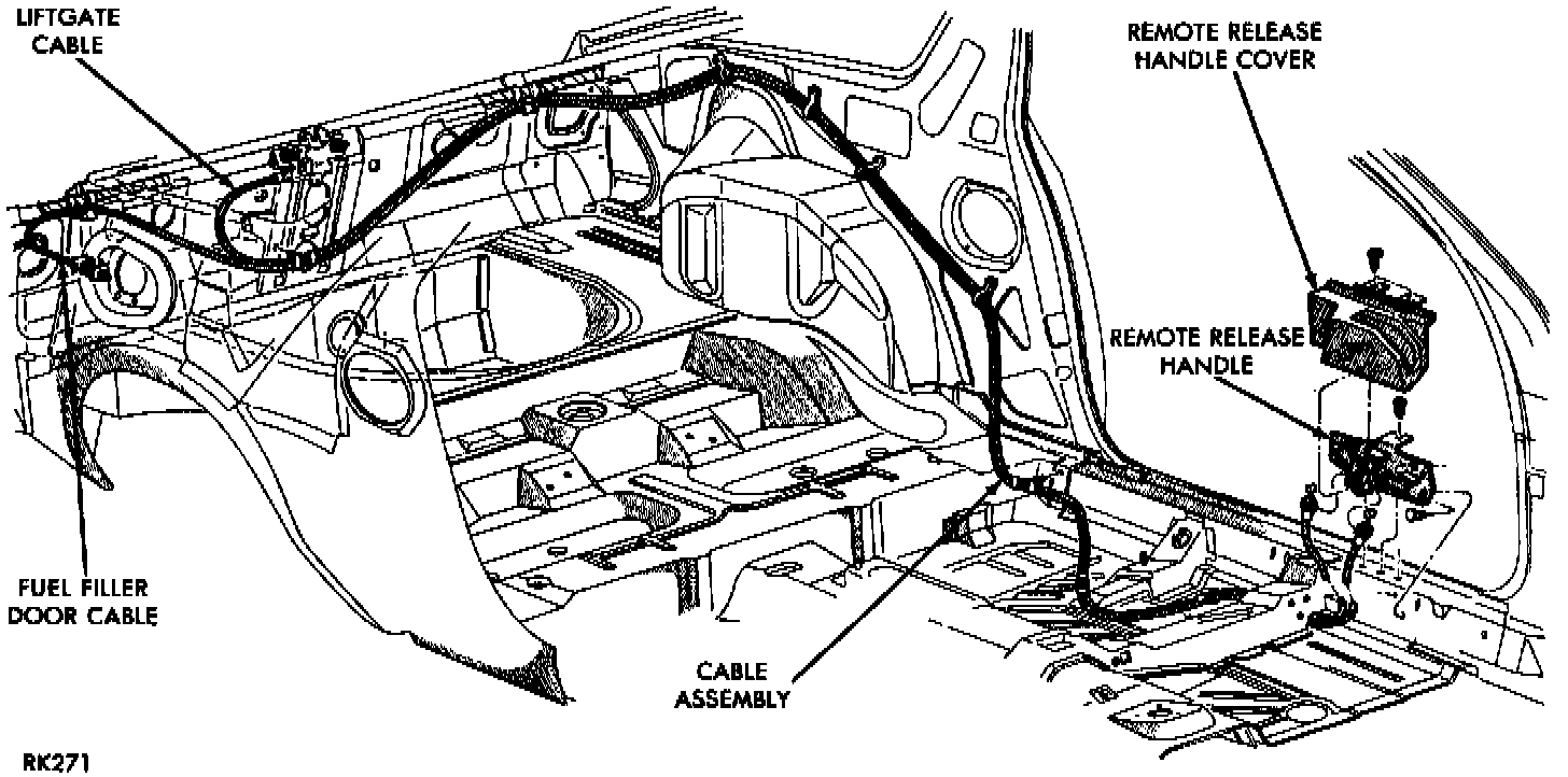 Factory diagram — Fuel Door Release Cable