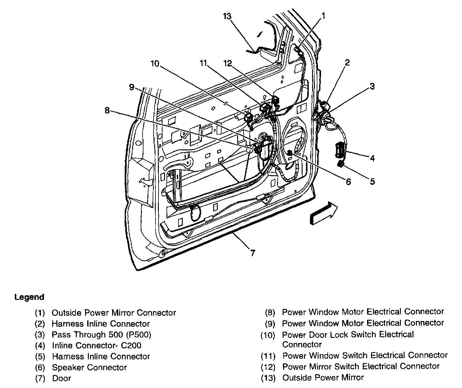 Factory diagram — Power Window Switch