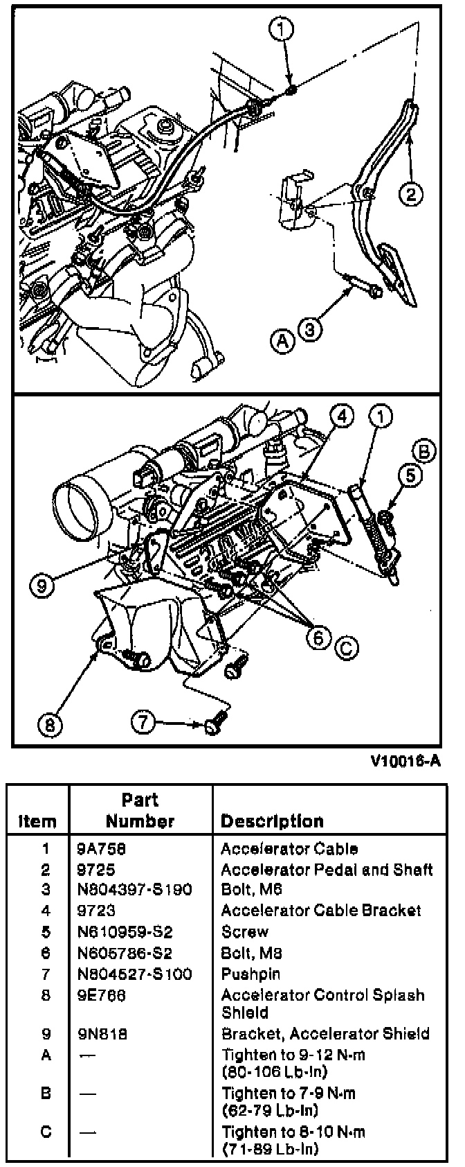 Factory diagram — Throttle Cable/Linkage