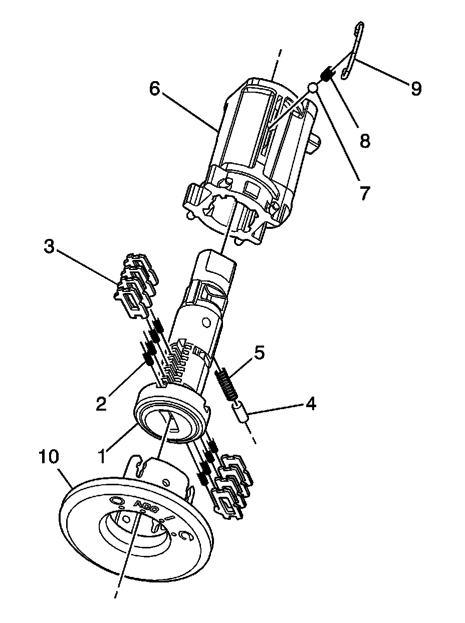 Factory diagram — Ignition Switch Lock Cylinder
